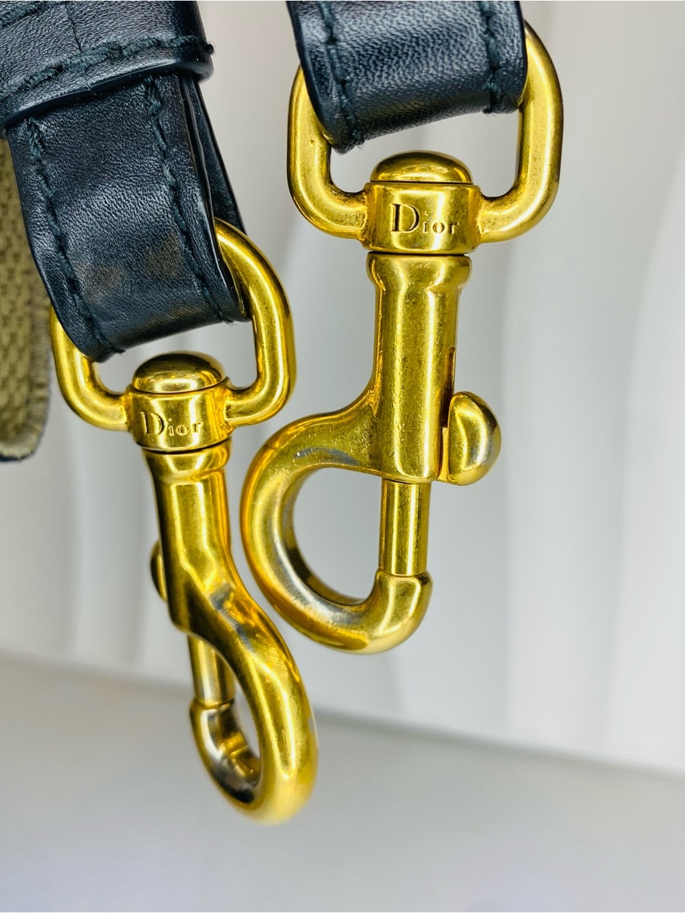 Dior Black Saddle Shoulder Bag with Gold 'D' Charm - Picture 13 of 13
